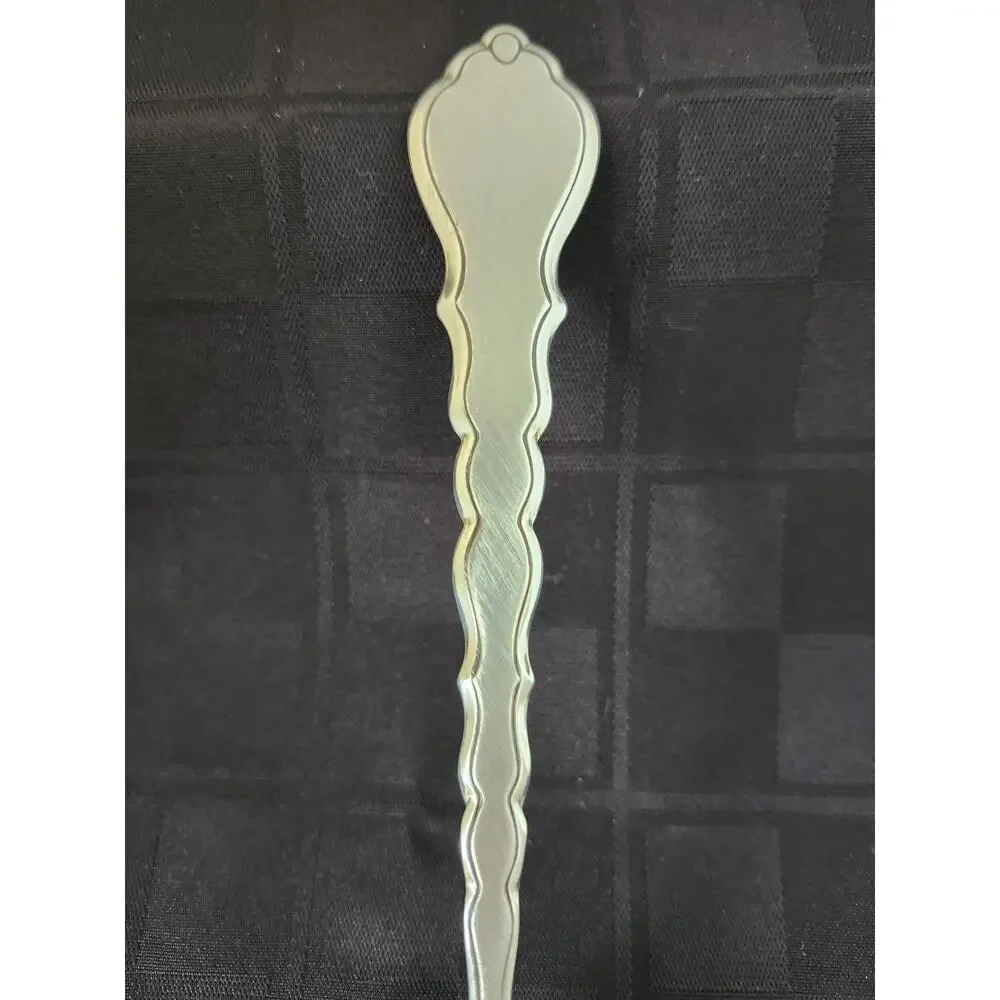 Oneida Community Stainless Cello Solid Serving Spoon Burnished Flatware